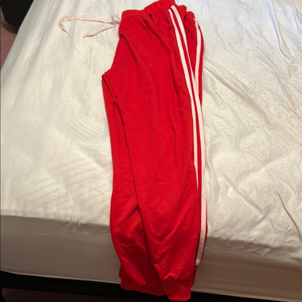Red Tracksuit with White Stripes - Picture 2 of 3